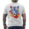 タイガー 動物 自然 動物園 抽象芸術 顔 虎 メンズTシャツ バックプリント