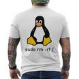 タックスlinuxペンギン-Sudorm-Rfコンピューターサイエンスコンピューター Tux Linux メンズTシャツ バックプリント