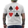 ダイヤモンド スペード ハーツ クラブ トランプスーツ ポーカー メンズTシャツ バックプリント