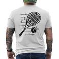 テニスラケット ボール シルエット 面白い スポーツ選手 コーチファン メンズTシャツ バックプリント
