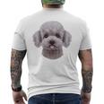 ホワイト トイプードル 犬 いぬ 顔 メンズTシャツ バックプリント