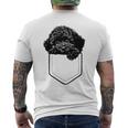 トイプードルのポケット メンズTシャツ バックプリント