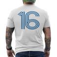 ナンバー16シャツ レトロユニフォーム ヨーロッパスタイル バックプリントジャージ メンズTシャツ バックプリント