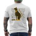 バステット 古代エジプトの猫 神 ヒエログリフ グラフィックアート愛好家 メンズTシャツ バックプリント