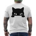 バッグの中に隠れているかわいい黒猫 猫好き 猫飼い 猫 ネコ ねこくろねこ好き 面白い サプライズ ギフト メンズTシャツ バックプリント