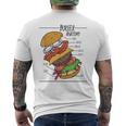 バーガー 解剖 成分 チーズバーガー ハンバーガー パテ メンズTシャツ バックプリント