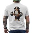 バーニーズマウンテンドッグ ウェイトリフティング フィットネスジム メンズTシャツ バックプリント