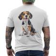 ビーグル 犬 モチーフ ペット イラスト ビーグル メンズTシャツ バックプリント