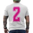 ピンク色背番号 2 チーム短大スポーツピンク色背番号付きユニフォーム メンズTシャツ バックプリント
