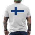 フィンランド国旗 ノルディック クロス メンズTシャツ バックプリント