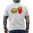 フライドポテト ハンバーガー チーズバーガー 友達 ファストフード フライドポテト メンズTシャツ バックプリント