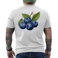 ブルーベリー愛好家のためのブルーベリーデザイン メンズTシャツ バックプリント
