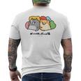 ボンレス犬とボンレス猫 のんびり メンズTシャツ バックプリント