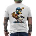 マガモのアヒル 野球愛好家 アヒル 野球 メンズTシャツ バックプリント