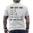 マクスウェル方程式と神は言って、光があった メンズTシャツ バックプリント