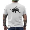 ミツバチ ステンシル セイブ 蜂 ハニー昆虫 メンズTシャツ バックプリント