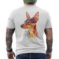 ミニチュア ピンシャー 犬 ペット カラフル ミニチュア ピンシャー メンズTシャツ バックプリント
