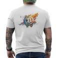 モダンビットコインアート Hodl Btc Btcアート カラフルなビットコイン メンズTシャツ バックプリント