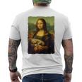 モナ・リザとオレンジ色の猫 面白いアートの絵 メンズTシャツ バックプリント