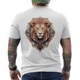 ライオン 動物 彫刻 動物園 抽象芸術 絵画 ライオン メンズTシャツ バックプリント