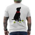 ラブラドールレトリバー 犬 イエロー ラボ テニスボール ギフト メンズTシャツ バックプリント