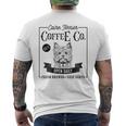 レトロ ケアンテリア コーヒー 面白い 犬 ママ コーヒー愛好家 メンズTシャツ バックプリント