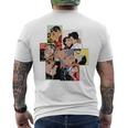 レトロコミックキス、コラージュ、ビンテージポップアートキスコミックスタイル 長袖tシャツ メンズTシャツ バックプリント
