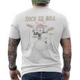 ロックンロール キャットドラム ヴィンテージ Rock Cat Drummer Art Back メンズTシャツ バックプリント