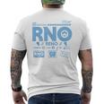 ヴィンテージ リノ Rno 空港コード トラベル デイ レトロ タグ ネバダ メンズTシャツ バックプリント