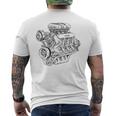 ヴィンテージエンジンブロック – メンズカー&メカニックガレージグラフィック メンズTシャツ バックプリント