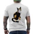 三毛猫ポートレート かわいい三毛猫 三毛猫好き メンズTシャツ バックプリント