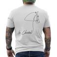 乗馬用シャツ フランス語の言葉 Le Cheval メンズTシャツ バックプリント