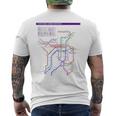 京都日本地下鉄鉄道おみやげ路線図 メンズTシャツ バックプリント