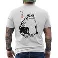 和風カエル漢字ミニマリストアート メンズTシャツ バックプリント