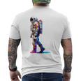 宇宙飛行士 宇宙モチーフ カラフル 宇宙飛行士 メンズTシャツ バックプリント
