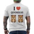 小さな赤ちゃんクオッカのユーモア動物は大好きです私はクオッカが大好きです メンズTシャツ バックプリント