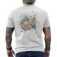 抽象的な幾何学的なボタニカルデザインモダンな植物 多肉植物 メンズTシャツ バックプリント