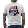 桜 さくら 芸者 富士山 日本のグラフィック メンズTシャツ バックプリント