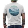 湖 森 風景 山 シルエット 長袖tシャツ メンズTシャツ バックプリント