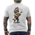 犬 演奏 ギター 歌う アメリカン コッカー スパニエル 面白い メンズTシャツ バックプリント