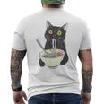 猫 ラーメン 麺 和 ラーメン かわいい 猫 メンズTシャツ バックプリント