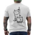 猫ねこネコ和太鼓お祭り メンズTシャツ バックプリント