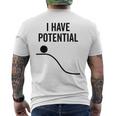私には潜在的なエネルギーがある面白い物理学 メンズTシャツ バックプリント