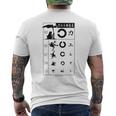 視力検査 おもしろ デザイン カエル メンズTシャツ バックプリント