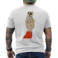 赤いふんどしの立っている男性 エゴン・シーレ作 1914 長袖tシャツ メンズTシャツ バックプリント