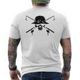 釣り帽子 釣り竿 スカル フィッシング バックプリント メンズTシャツ バックプリント