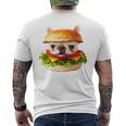 面白いtシャツ フレンチブルドッグ 犬 ハンバーガー メンズ グッズ かわいい おもしろ 面白い 服 ネタ 長袖tシャツ メンズTシャツ バックプリント