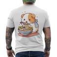面白いモルモット 箸でラーメンを食べる アニメ 長袖tシャツ メンズTシャツ バックプリント