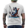 面白い釣り猫ロッドとリール Lets Go 釣り 猫釣り 長袖tシャツ メンズTシャツ バックプリント