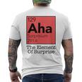 驚きの元素 周期表 129 アハ サプライズ メンズTシャツ バックプリント